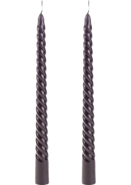 2'li Burgu Şamdan Mumu - Siyah - 25 cm modelleri