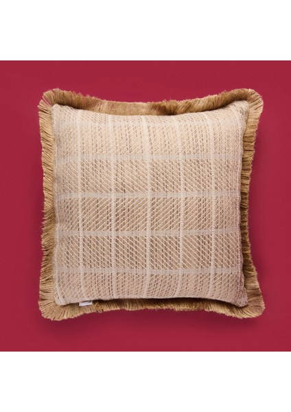 Soft Palm Breeze Jüt Görünümlü Kırlent - Kahverengi - 45X45 cm modelleri