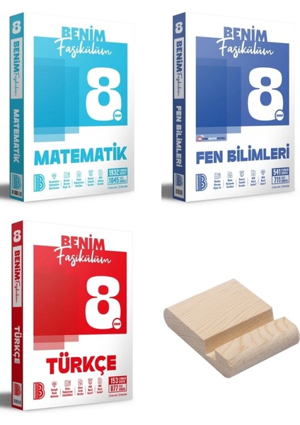 Lgs 8. Sınıf Matematik Fen Bilimleri ve Türkçe Benim Fasikülüm 3lü Set + Telefon Standı