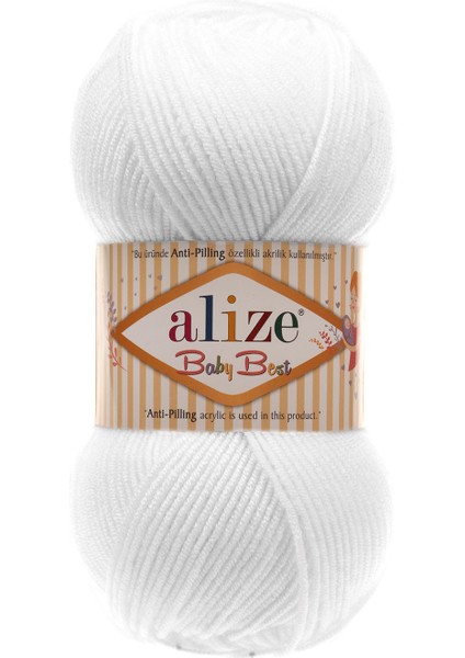 Baby Best Bebek Örgü Iplği/bambu Içerikli Bebe Iplik/el Örgü Ipi/55 Beyaz fiyatları