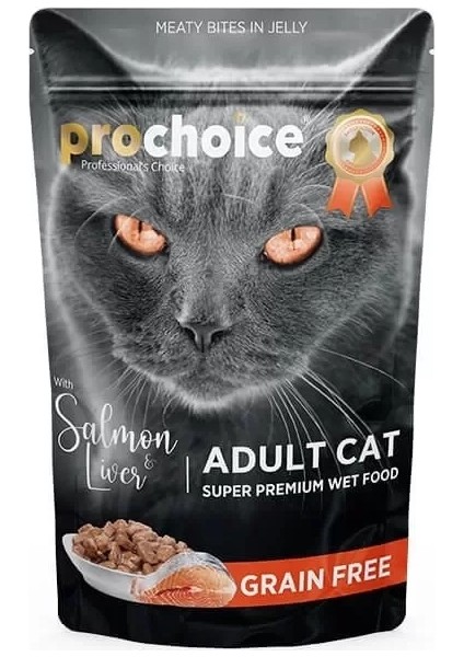 Pro Choice Tahılsız Somon ve Ciğerli Yetişkin Konserve Kedi Maması 85 gr