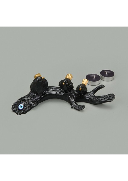 Deco Birds Dekor - Siyah / Gold - 8X24 cm fiyatları