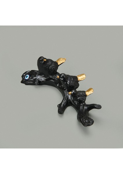 Deco Birds Dekor - Siyah / Gold - 8X24 cm modelleri