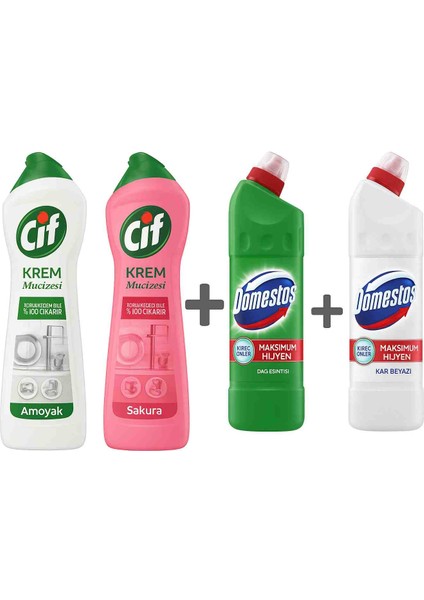 2x750 ml cif + 2x 750 ml Domestos