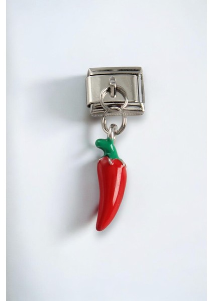 Italyan Kapya Biber Charm Bileklik Charmı Kırmızı Biber Model 1 Adet modelleri