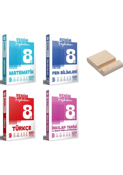 Lgs 8. Sınıf Matematik Fen Türkçe ve Inkılap Benim Fasikülüm 4lü Set + Telefon Standı