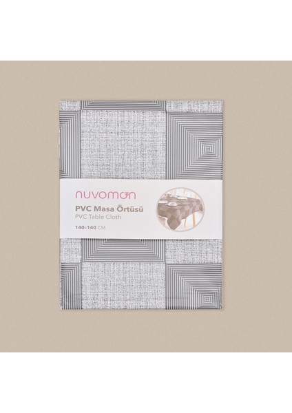 Kare Pvc Masa Örtüsü - Antrasit - 140X140 cm