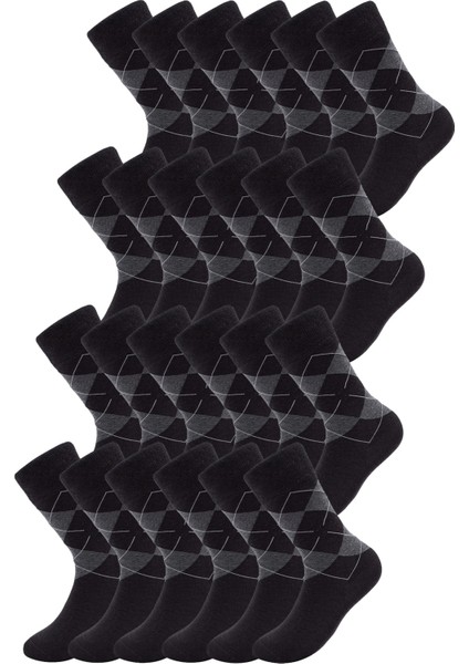 24’lü Erkek Pamuklu Ekose Uzun Çorap – Ter ve Koku Önleyici