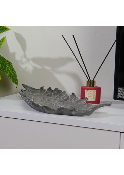 Deco Moena Dekoratif Tabak - Gümüş - 44X19 cm fiyatları