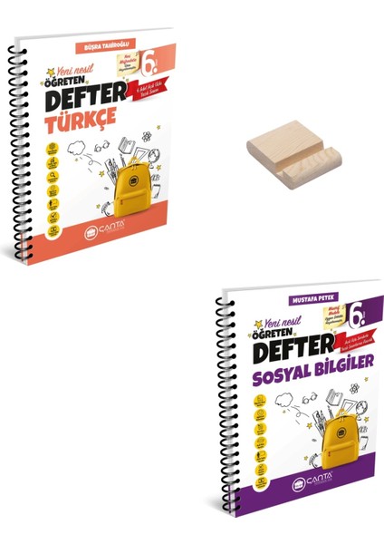 6. Sınıf Öğreten Defter Türkçe ve Sosyal Bilgiler + Telefon Standı