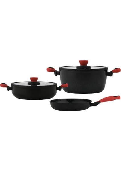 Colorgy Diamond Pro Kırmızı 5 Parça Tencere ve Tava Seti fiyatları