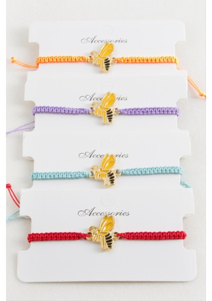 Arı Makrome Örgülü Bileklik