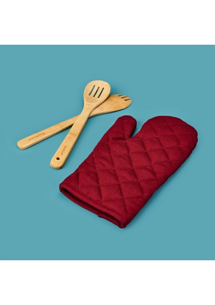 Gabardin Fırın Eldiveni - Kırmızı - 17X30 cm fiyatları