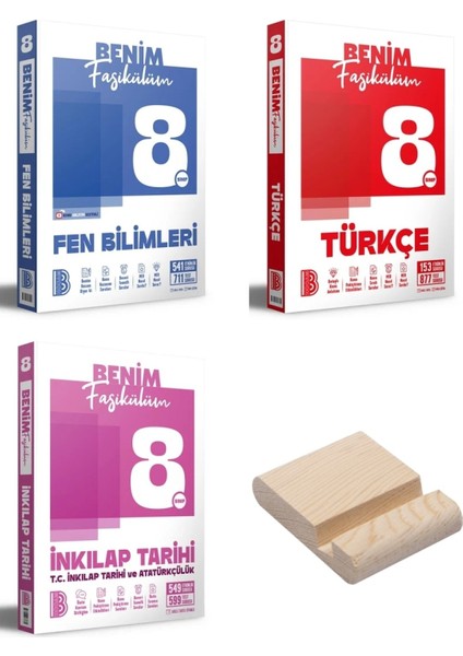 Lgs 8. Sınıf Fen Bilimleri Türkçe ve Inkılap Benim Fasikülüm 3lü Set + Telefon Standı