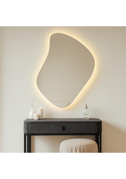 Aura LED Ayna – Organik Asimetrik Formlu Modern Duvar Aynası modelleri