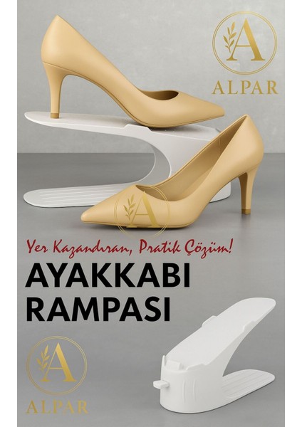 9 Adet Beyaz Ayakkabı Rampası Yer Tasarrufu Kokusuz Modern Ayakkabı Organizeri Ayakkabı Standı