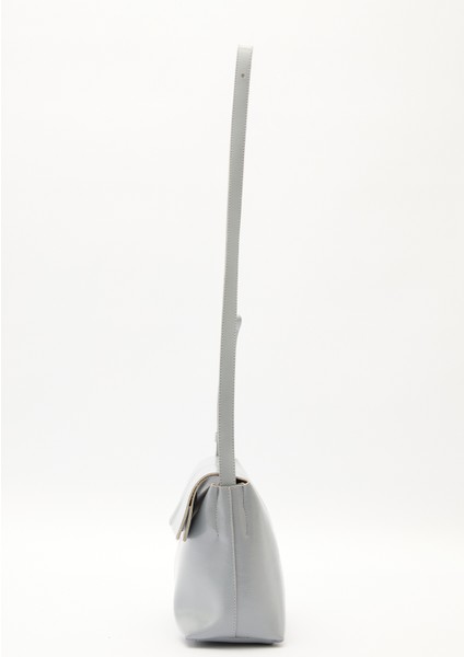 Kapaklı Deri Çanta Mavi