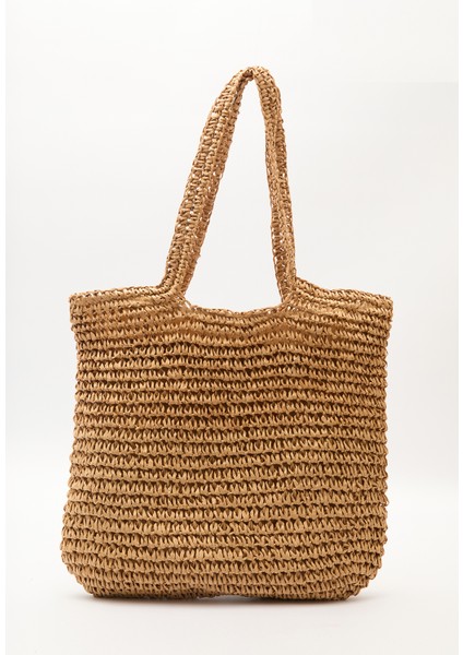 Medıum Hasır Kol Çantası Natural