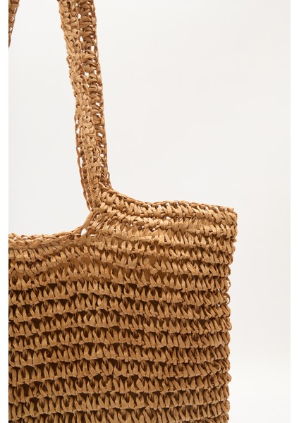 Medıum Hasır Kol Çantası Natural modelleri