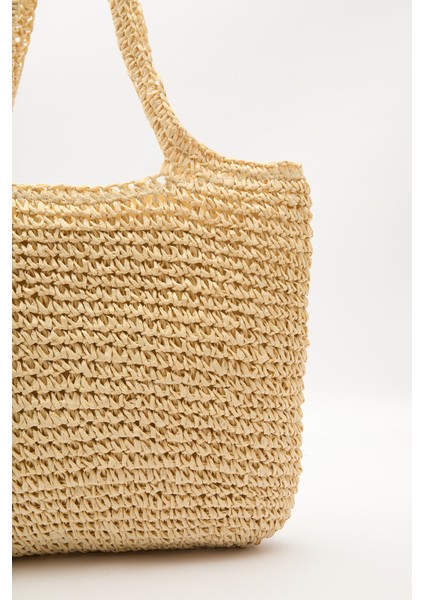 Medıum Hasır Kol Çantası Bej fiyatları