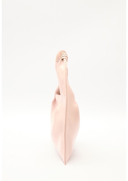 Parlak Deri El Çantası Pembe