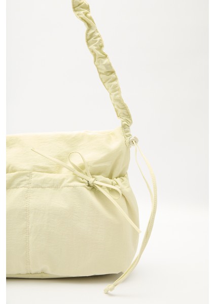 Büzgü Detaylı Tote Çanta Sarı modelleri