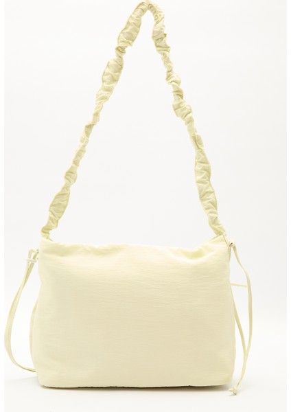 Büzgü Detaylı Tote Çanta Sarı