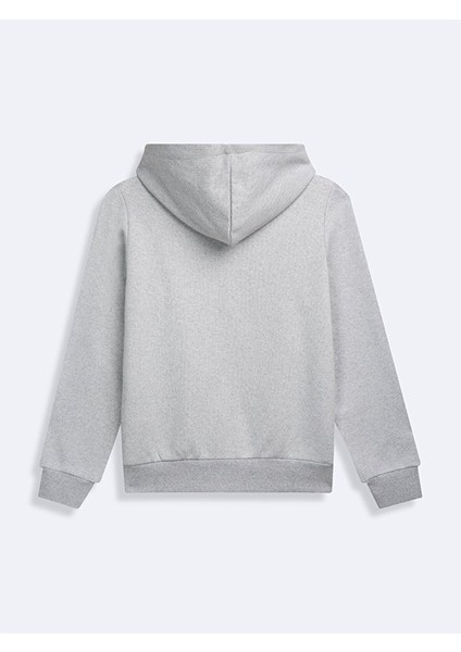 Uzun Kollu Kapüşonlu Fermuarlı Gri Sweatshırt fiyatları