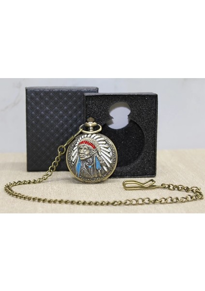 Özel Kutulu Kızılderili Köstekli Saat ALK4677