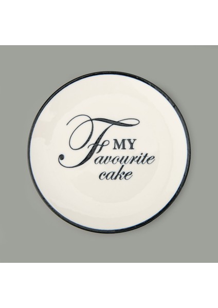 Kitchen Porselen Flower Tatlı Tabağı - Siyah / Krem - 19 cm