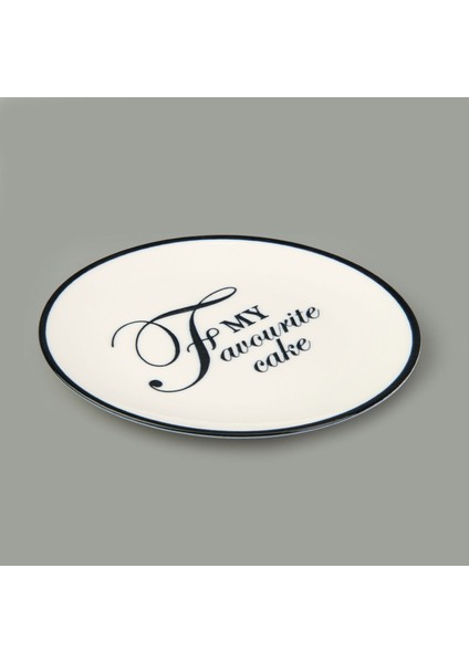 Kitchen Porselen Flower Tatlı Tabağı - Siyah / Krem - 19 cm fiyatları