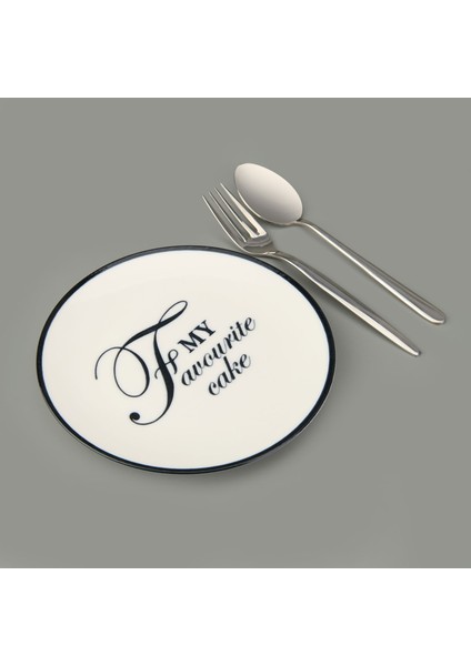 Kitchen Porselen Flower Tatlı Tabağı - Siyah / Krem - 19 cm modelleri