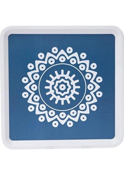 Home Alaçatı Tepsi - Mavi - 32,5X32,5 cm