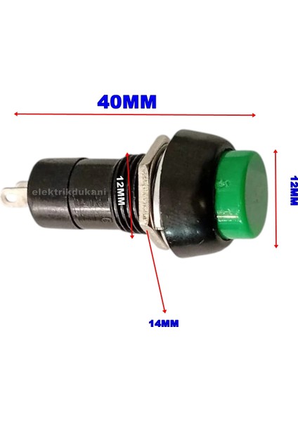 Plastik Yeşil Yuvarlak Yaylı Buton Anahtar 12MM fiyatları