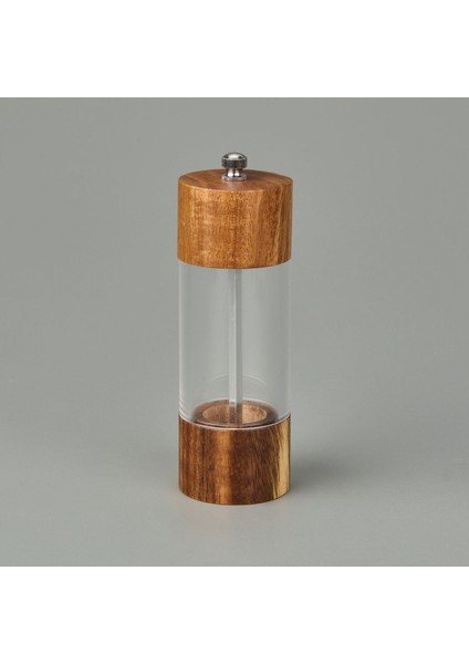 Akasya Küçük Boy Baharat Öğütücü - Açık Kahverengi / Şeffaf - 10 cm