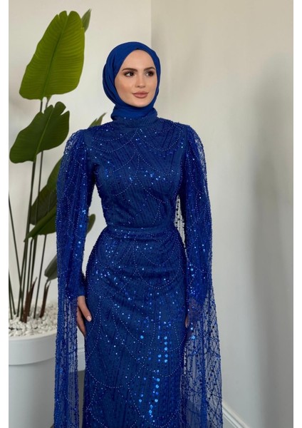 Eloria Pelerinli Boncuk Işlemeli Abiye Sax fiyatları