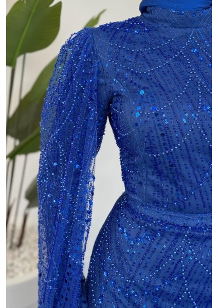 Eloria Pelerinli Boncuk Işlemeli Abiye Sax fırsatları