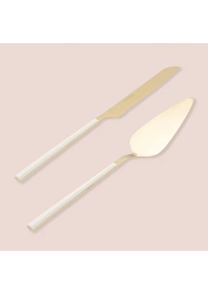 Mia Bianco 2 Parça Salata Servis Takımı - Beyaz / Gold fiyatları