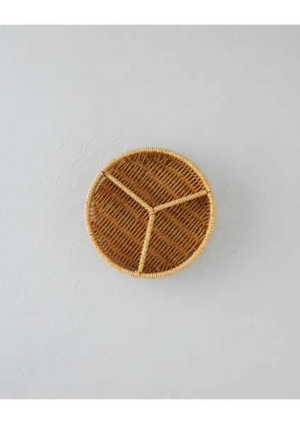 Wicker Plastik Rattan 3 Bölmeli Sunumluk 19X5 cm Açık Kahverengi fiyatları