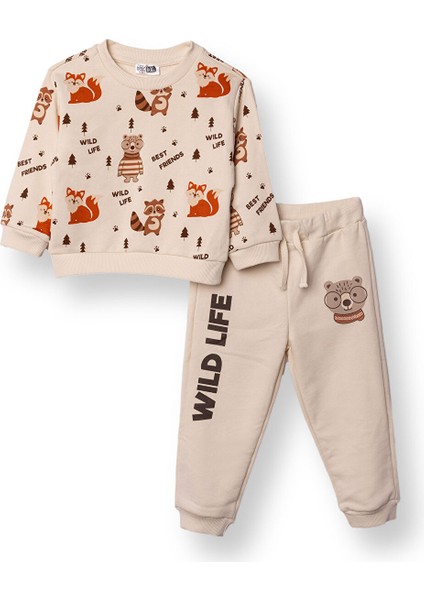 Erkek Bebek Woodland Boy 1 Eşofman Takımı Üç Iplik Bisiklet Yaka Uzun Kol Ribanalı Paça