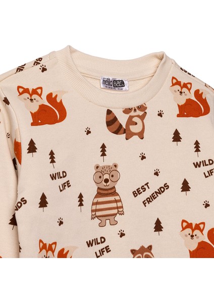 Erkek Bebek Woodland Boy 1 Eşofman Takımı Üç Iplik Bisiklet Yaka Uzun Kol Ribanalı Paça modelleri