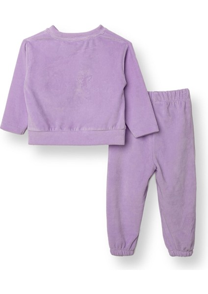 Kız Bebek Kadife Pijama Takımı Bisiklet Yaka Uzun Kol Ribanalı Paça fiyatları