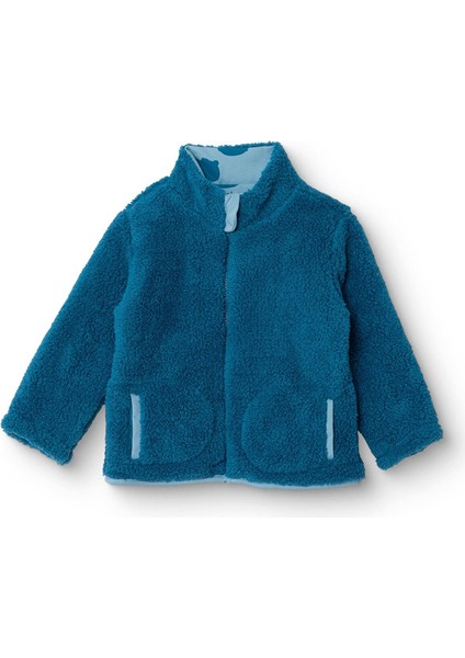 Erkek Bebek Hello Cute Bear Hırka Peluş Dik Yaka Uzun Kol