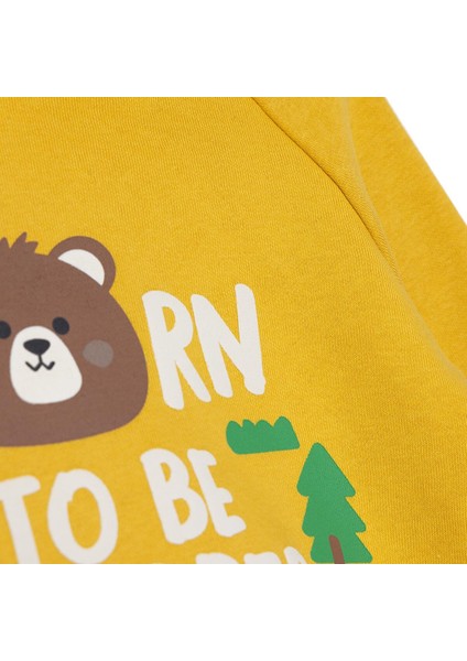 Erkek Bebek Woodland 2 Kapüşonlu Sweatshirt Üç Iplik Kapüşonlu Yaka Uzun Kol modelleri
