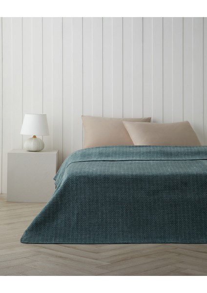 Modern Mosaic Pamuk Akrilik Çift Kişilik Battaniye 200X220 cm Gri