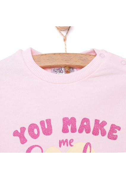 Basic Az Şardonlu Aslan Desenli Sweatshirt Kız Bebek modelleri