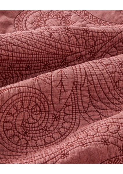 Jardin Belle Çift Kişilik Yatak Örtüsü Takımı 200X220 cm Bordo fırsatları