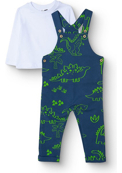 Erkek Bebek Salopet-Sweatshirt Süprem Bisiklet Yaka Uzun Kol Reçme Paça