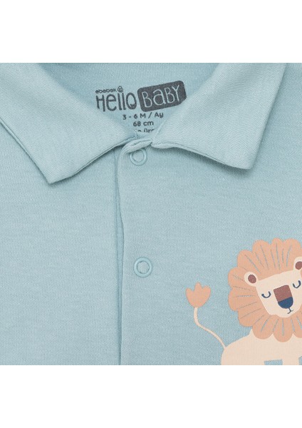 Erkek Bebek Patiksiz Tulum Interlok Gömlek Yaka Uzun Kol Ribanalı Paça modelleri