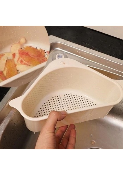 Vantuzlu Üçgen Sebze Meyve Lavabo Raf Evye Süzgeç Sünger Tutucu Düzenleyici Mutfak Organize modelleri